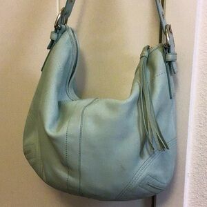 Mint Green Leather Hobo Bag